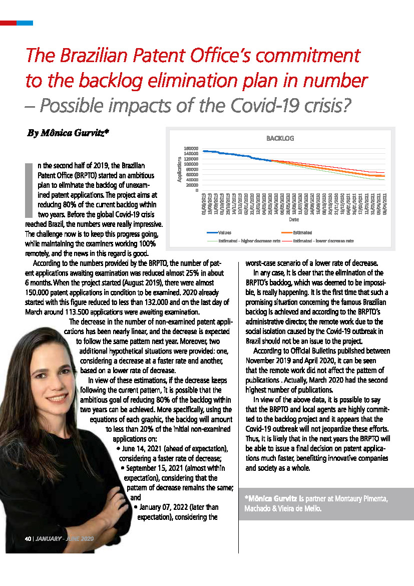 The Brazilian Patent Office’s commitment to the backlog elimination plan in number 2