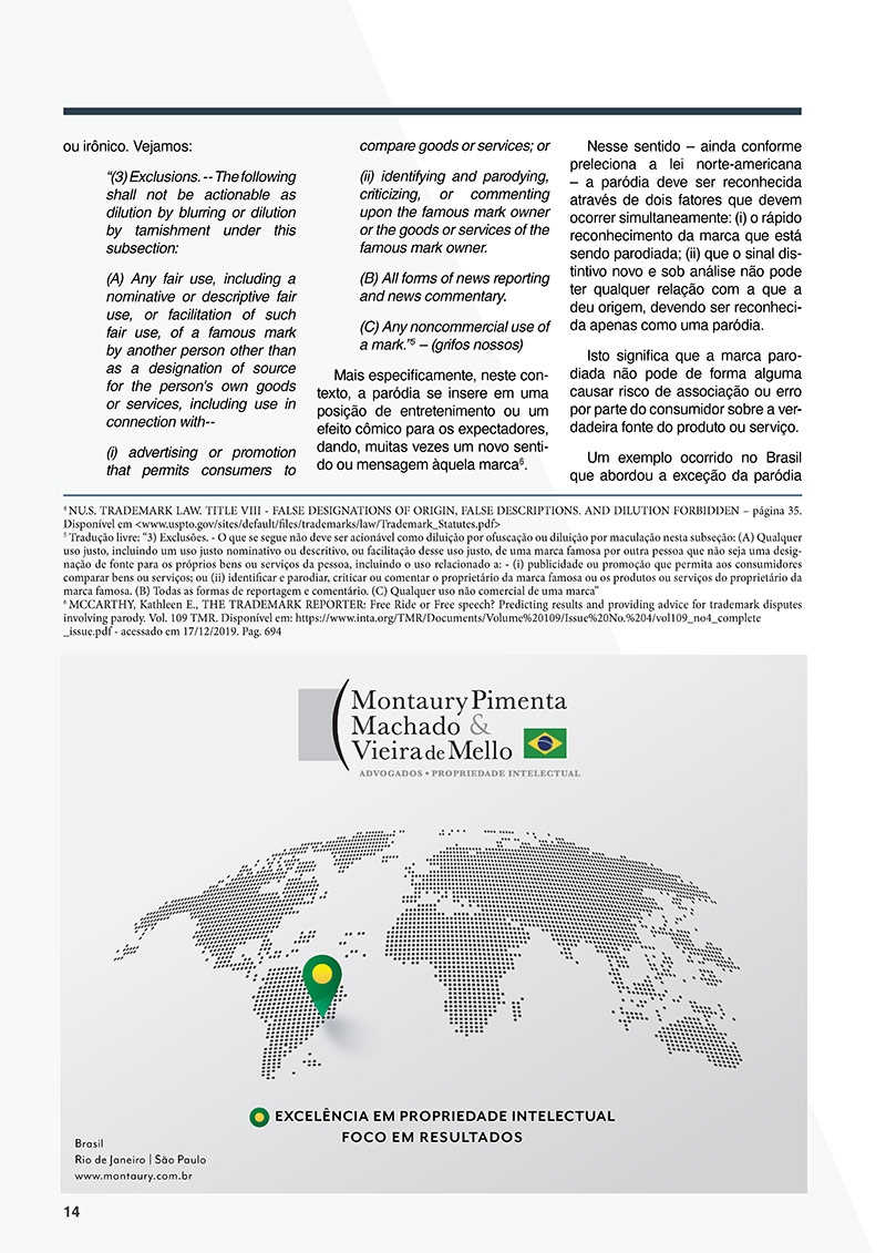 Teoria da diluição marcária e a exceção da paródia