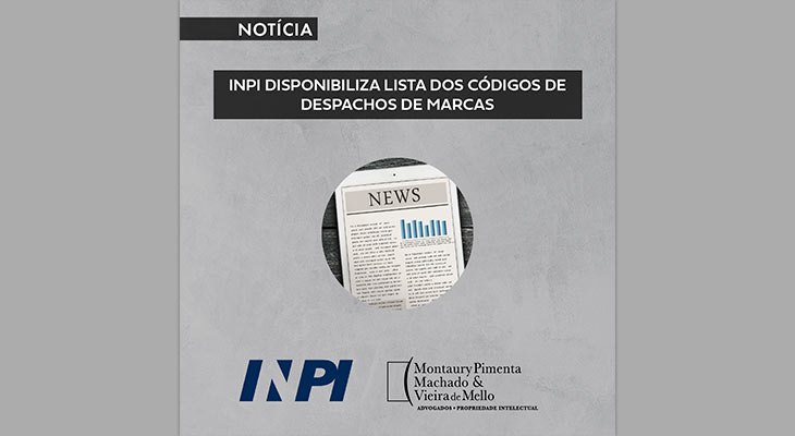 INPI disponibiliza lista dos códigos de despachos de marcas